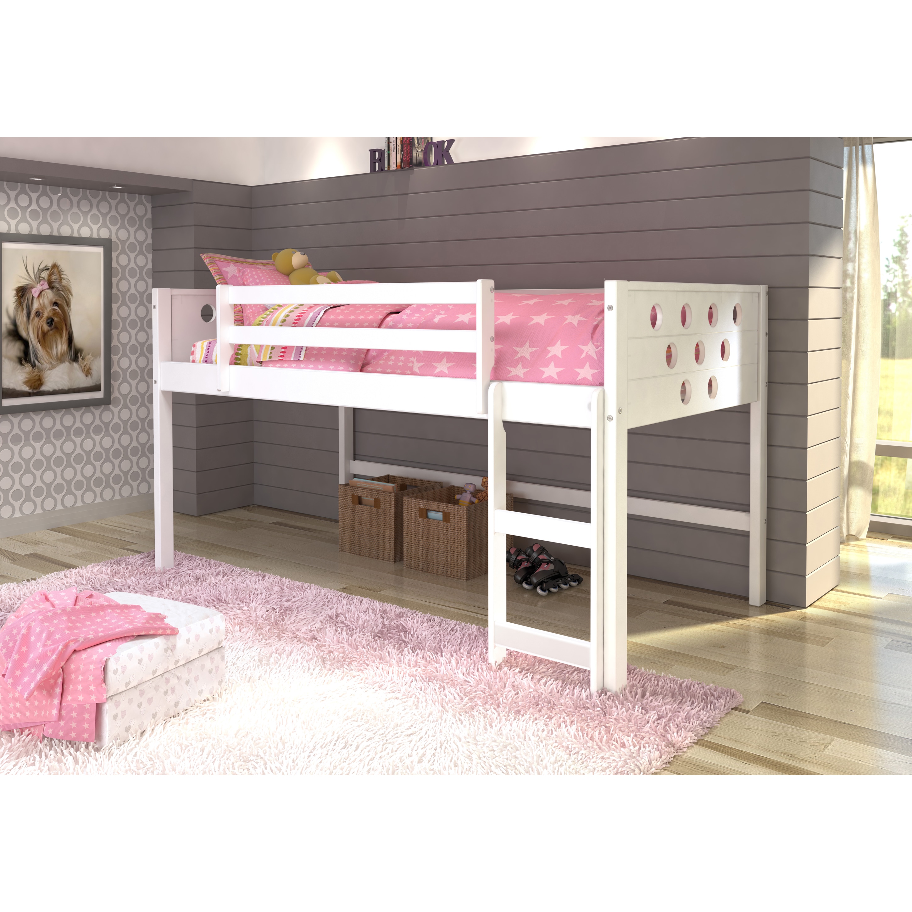 twin bed with play area underneath