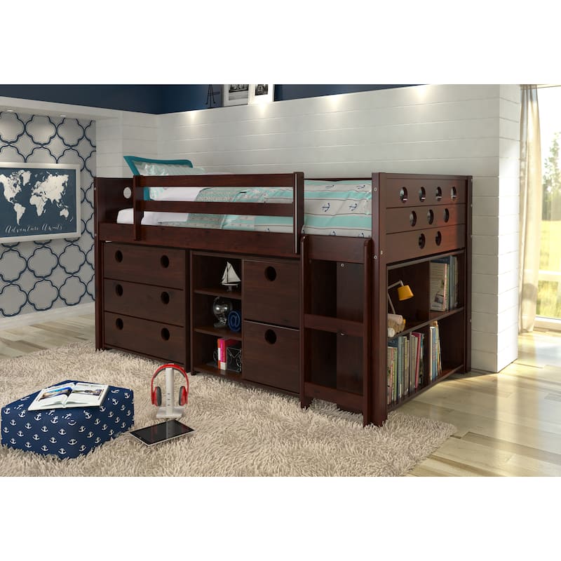 Donco Kids Circles Modular Low Loft Twin Bed