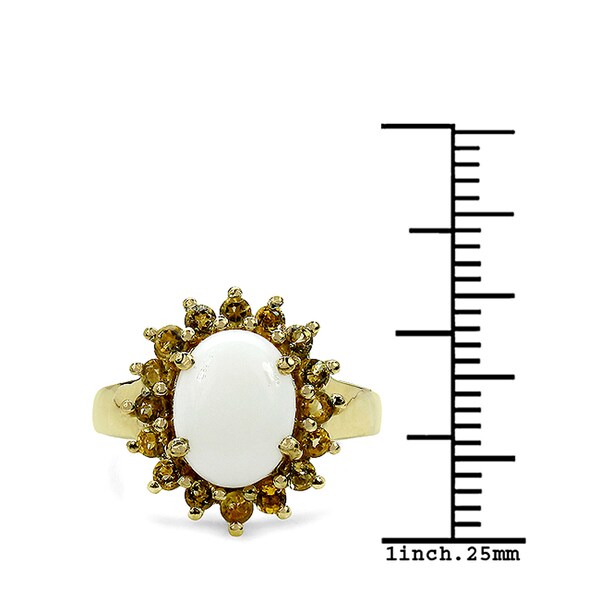 1.07 Ct Oval Red Garnet White Diamond 14K Yellow Gold Earrings