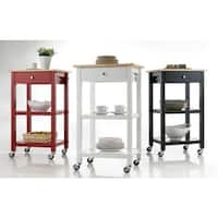 kitchen cart wheels carts wood shelf microwave overstock trash favorave rolling luxor