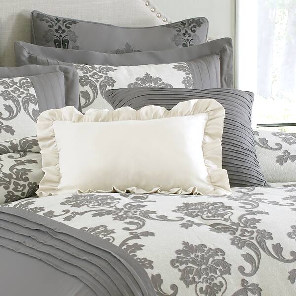 Shop Amraupur Overseas Daniella 8 Piece Grey Jacquard Comforter