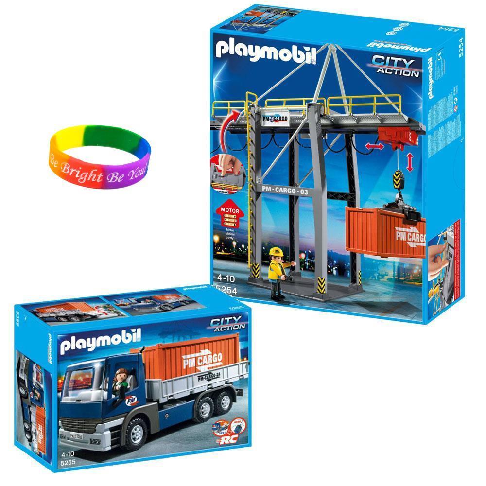 playmobil cargo ship with loading crane