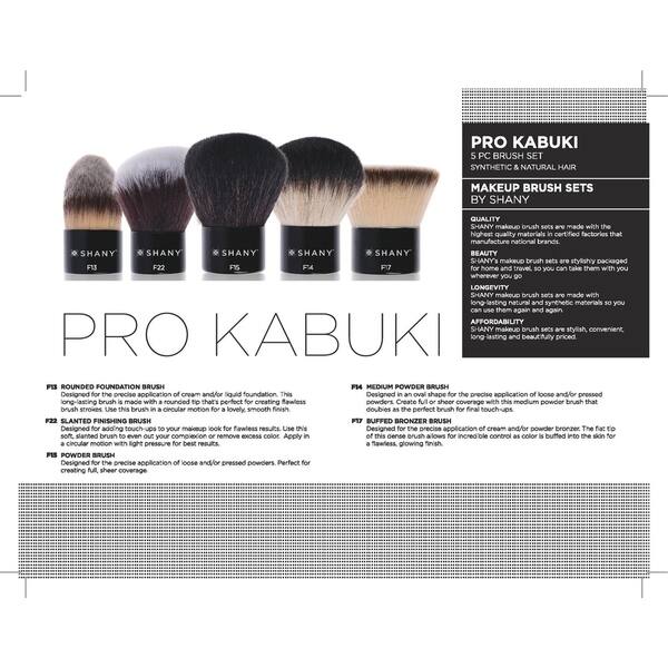 Shop Shany Pro Kabuki Essential 5 Piece X Large Synthetic Natural