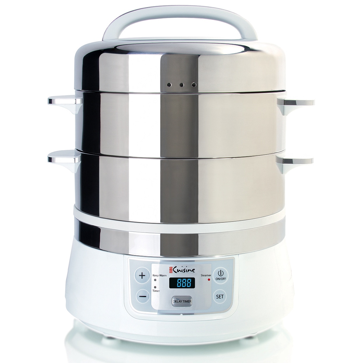 Classic Cuisine 2-Tier Electric Vegetable Steamer and Rice Cooker with  Timer 