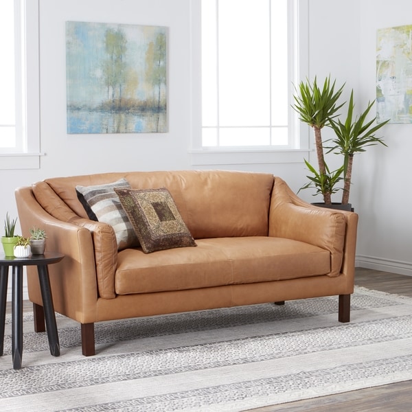 Gracewood Hollow Reginald Charme Russet Leather Sofa