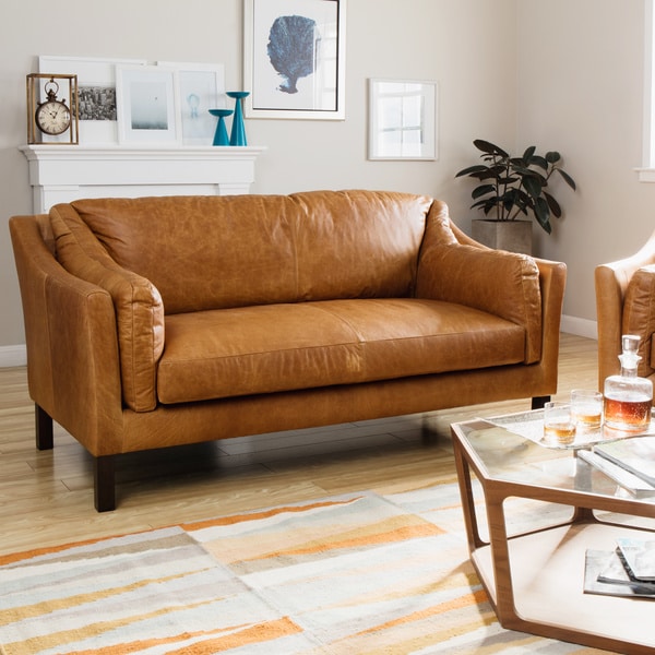 Reginald Charme Russet Leather Sofa