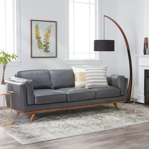 Gray L Shape Sofa Thick Diamond Pattern Stretch Corner