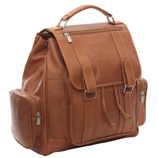 Shop Piel Leather Double Loop Flap-Over Laptop Backpack - Free Shipping