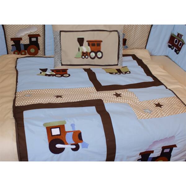 Shop Babyfad Train 10 Piece Boys Baby Crib Bedding Set With