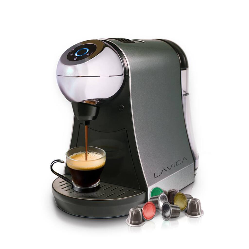 Lavica LAV-001AS Silver Single-Serve Brewer for Nespresso Espresso/Tea Capsules