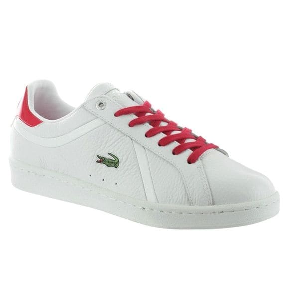 lacoste shoes white and red