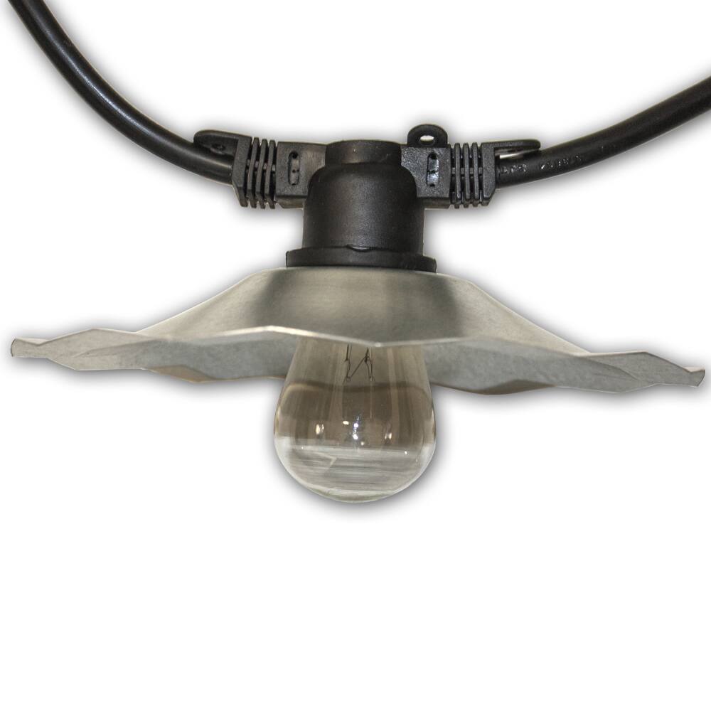 48-foot City Copper Metro Clear Bulb with Shades Light Strand