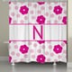 preview thumbnail 11 of 16, Laural Home Flowers and Polk-Dot Monogram Shower Curtain