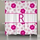 preview thumbnail 13 of 16, Laural Home Flowers and Polk-Dot Monogram Shower Curtain