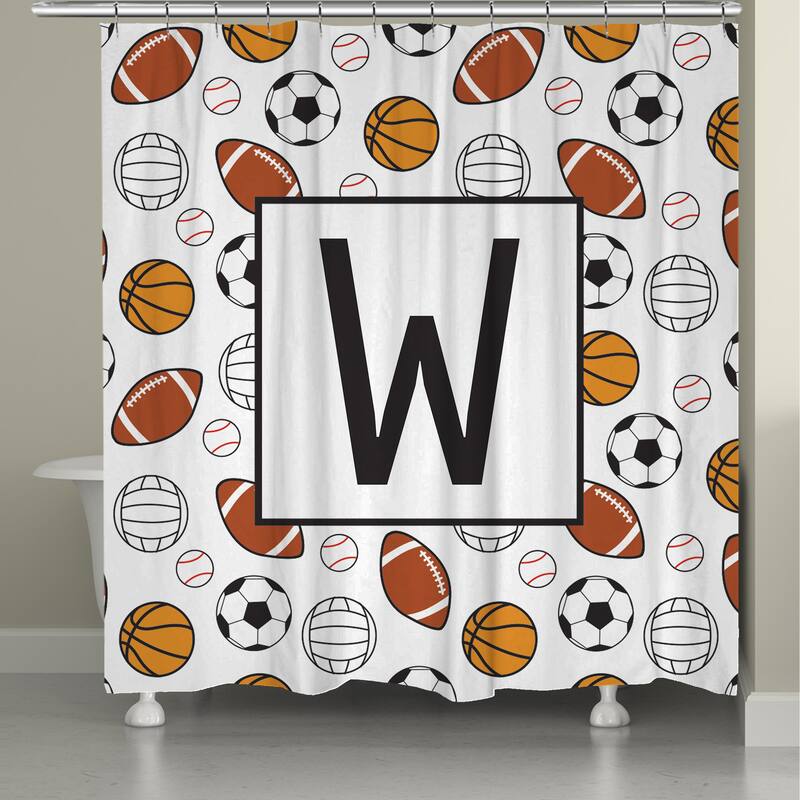 Laural Home Sports Monogram Shower Curtain - W