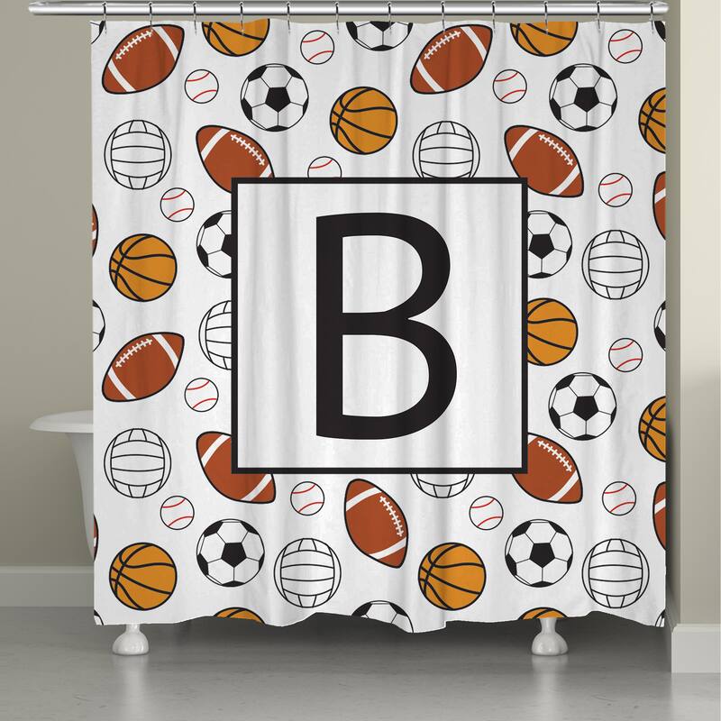 Laural Home Sports Monogram Shower Curtain - B