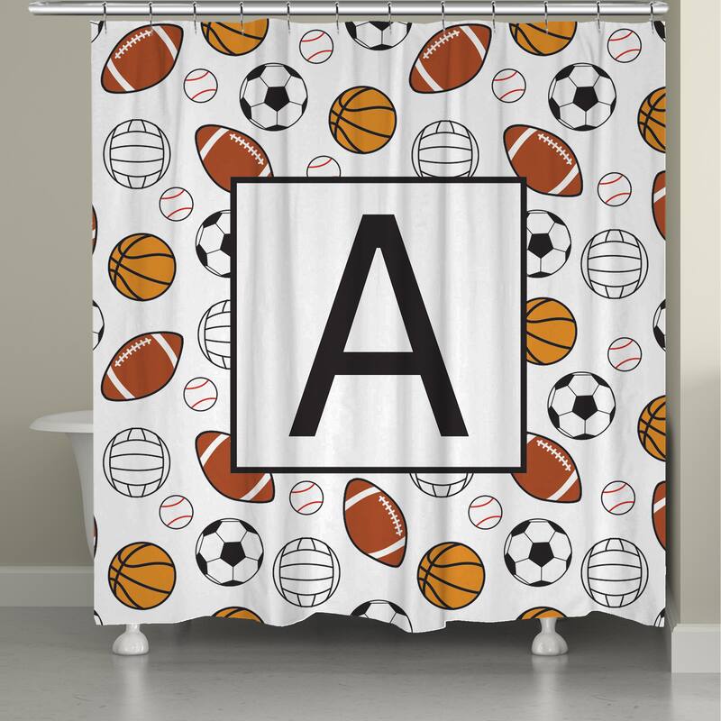 Laural Home Sports Monogram Shower Curtain - A