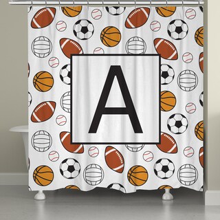 Laural Home Sports Monogram Shower Curtain