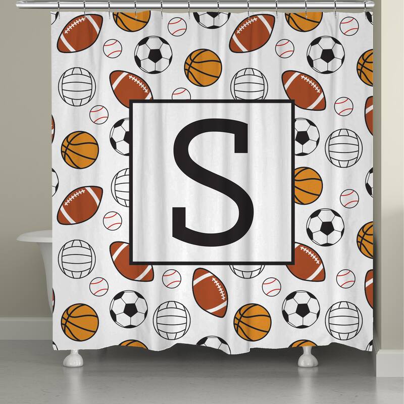 Laural Home Sports Monogram Shower Curtain - S