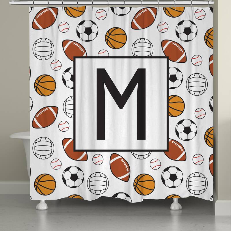Laural Home Sports Monogram Shower Curtain - M