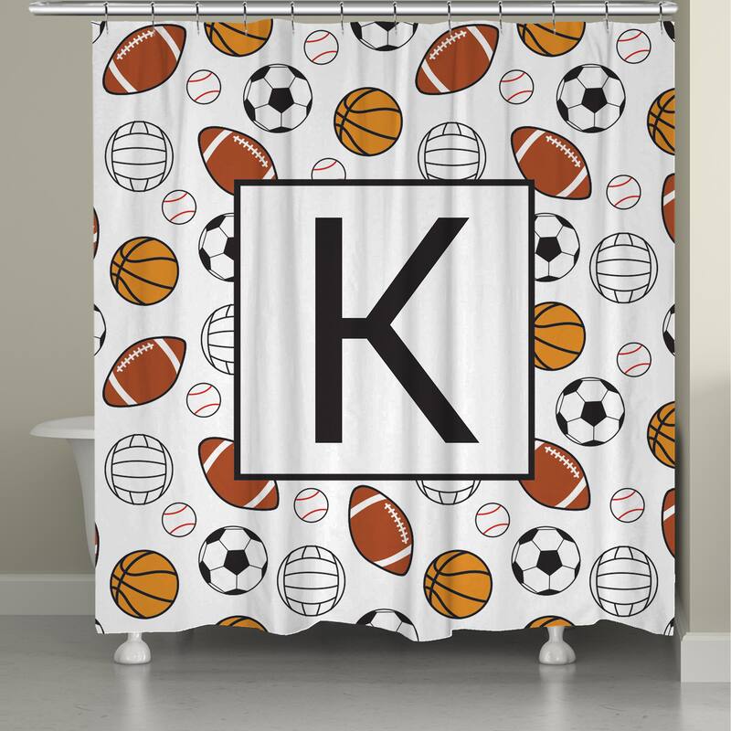 Laural Home Sports Monogram Shower Curtain - K