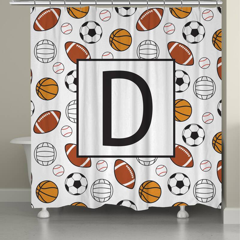 Laural Home Sports Monogram Shower Curtain - D
