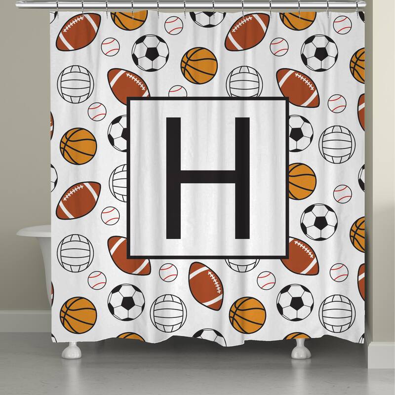 Laural Home Sports Monogram Shower Curtain - H