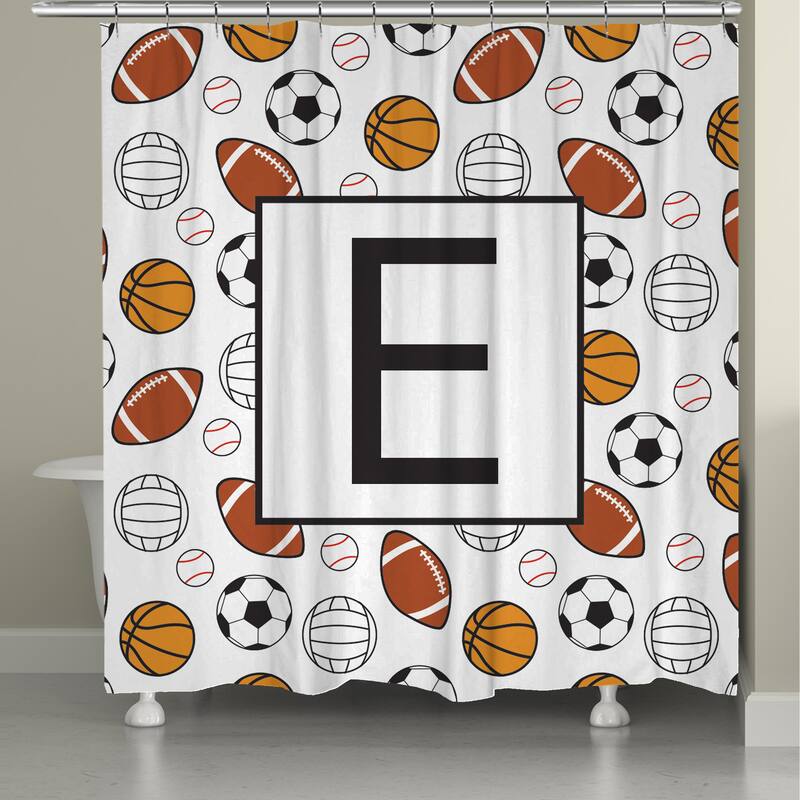 Laural Home Sports Monogram Shower Curtain - E