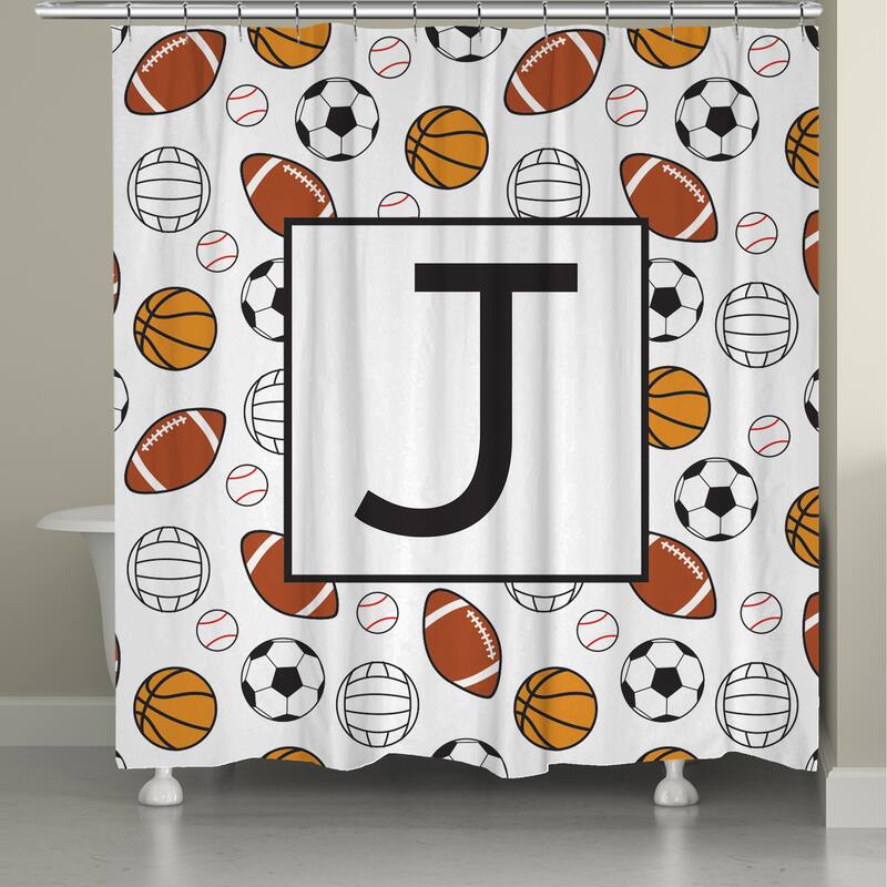 Laural Home Sports Monogram Shower Curtain - J