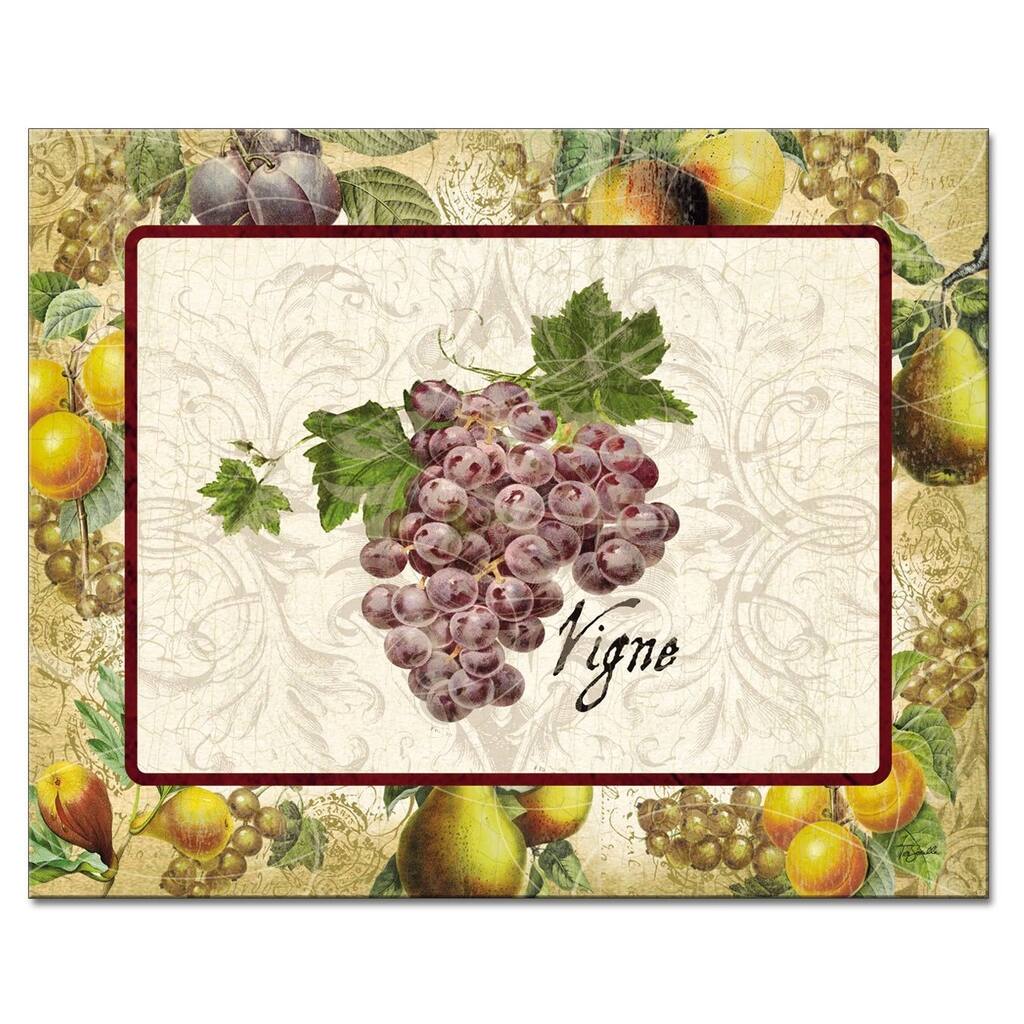 CounterArt Old World Fruit Glass Cutting Board - 12x15