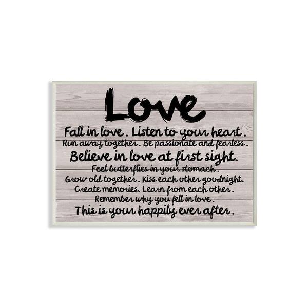 Stupell Love Typography Wood Plank Inspirational Art Wall Plaque ...