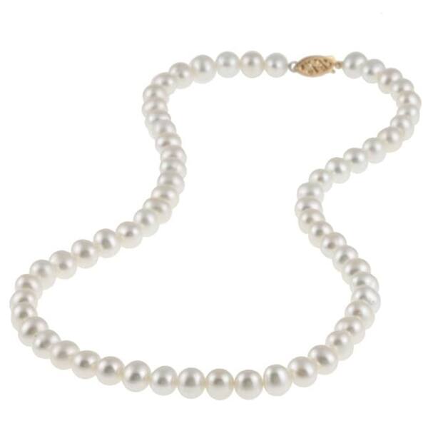 Natural 7-8mm 3 Row AAA White Cultured Pearl Necklace 20-22 Inch 