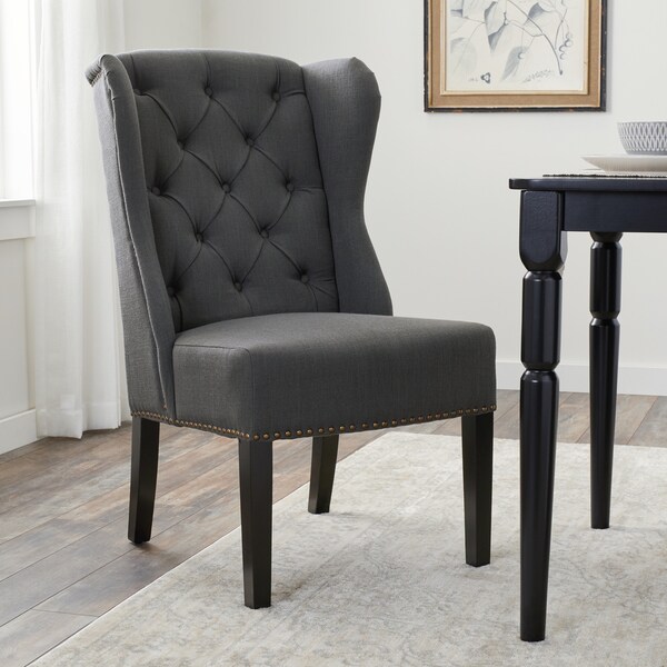 Shop Abbyson Sierra Tufted Fabric Wingback Dining Chair ...