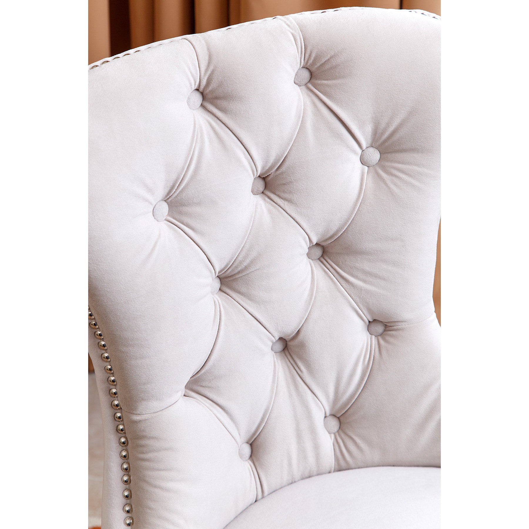 Abbyson Versailles Tufted Velvet Dining Chair in Ivory As Is Item