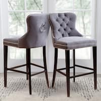 Abbyson Versailles 30-inch Tufted Velvet Barstool