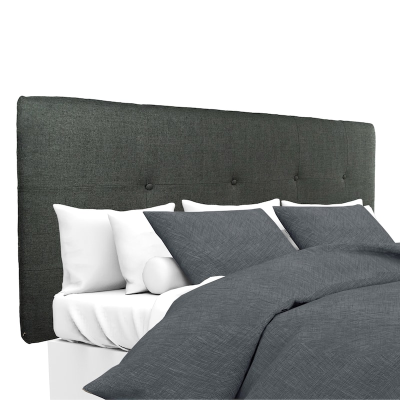 MJL Furniture Ali Button-tufted Allure Charcoal Upholstered Headboard