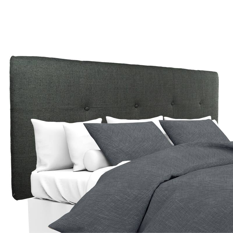 MJL Furniture Ali Button-tufted Allure Charcoal Upholstered Headboard