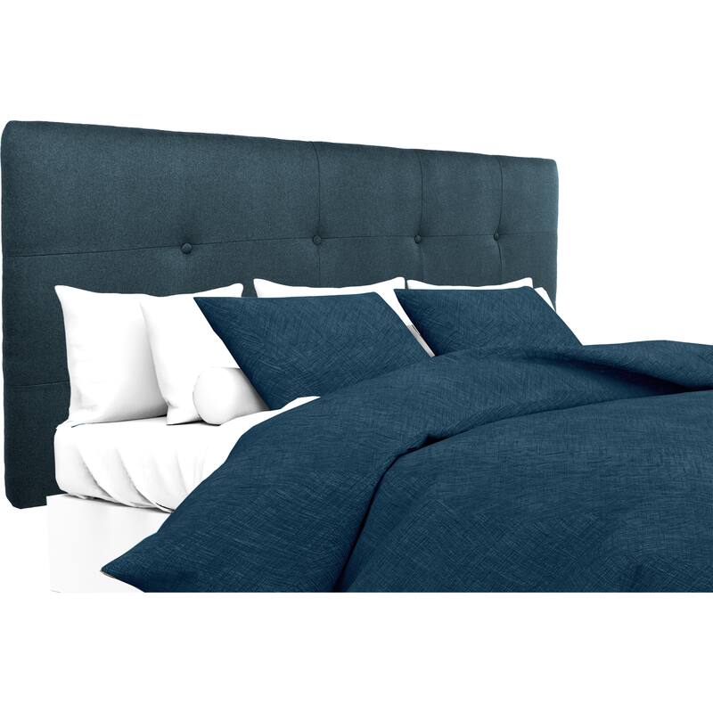 MJL Furniture Ali Button Tufted Obsession Navy Upholstered Headboard - California King