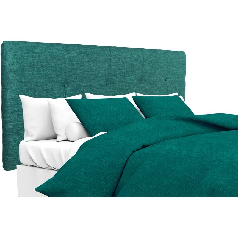 MJL Furniture Ali Button Tufted Lucky Turquoise Upholstered Headboard - Full