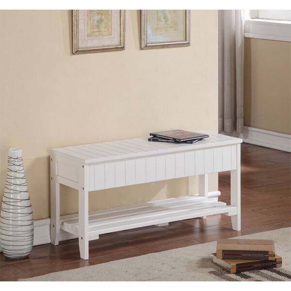 Roundhill Furniture The Gray Barn Waggoner Solid Wood Shoe Bench with Storage