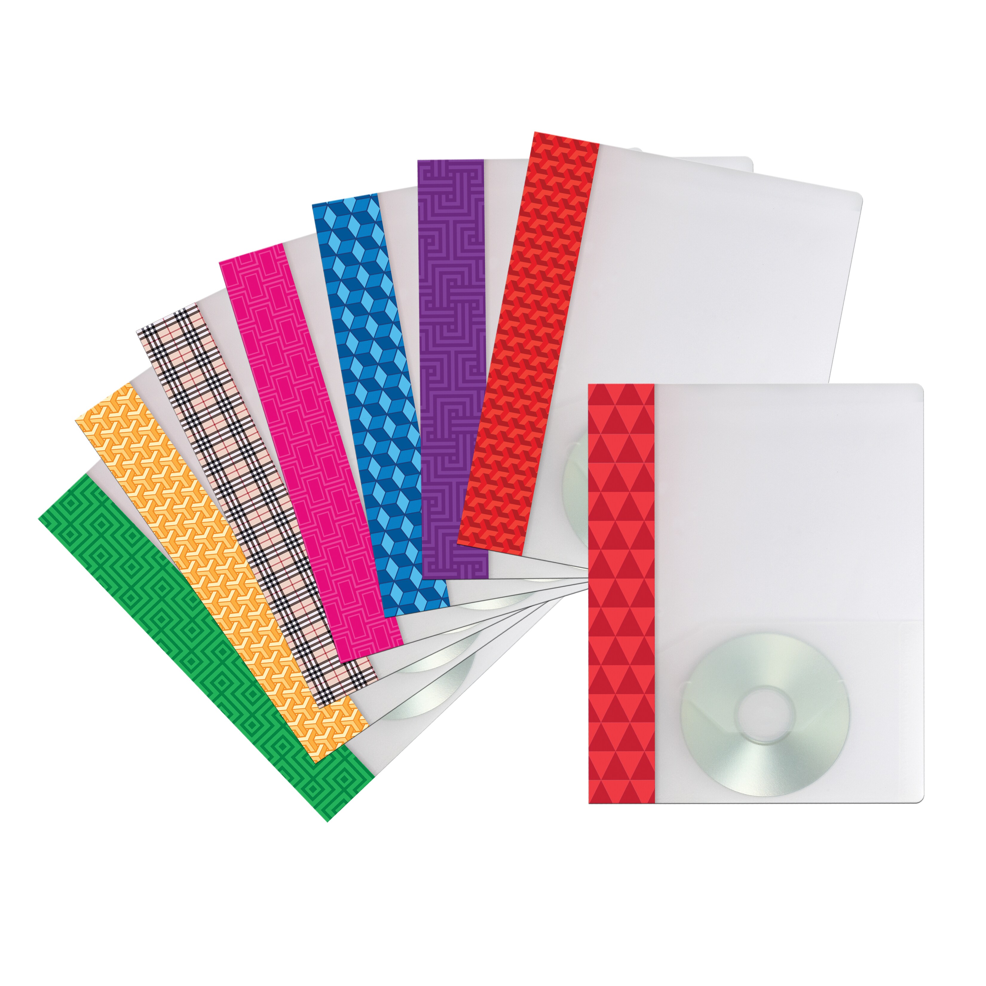 clear plastic two pocket folders