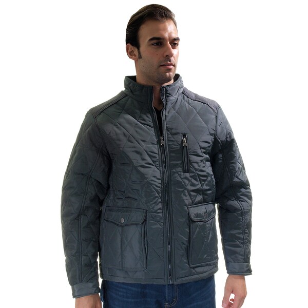 Men's Quilted Fur-Lined Zip Up Jacket - Free Shipping Today - Overstock ...