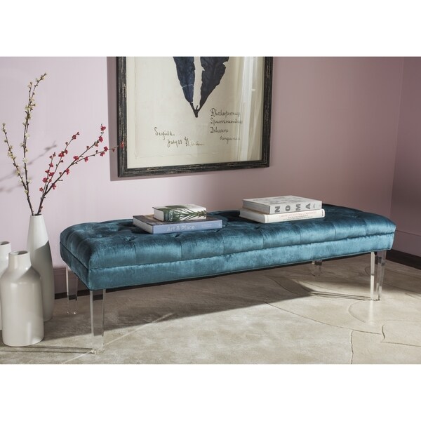 Shop Safavieh Abrosia Cyan Acrylic Leg Bench Free