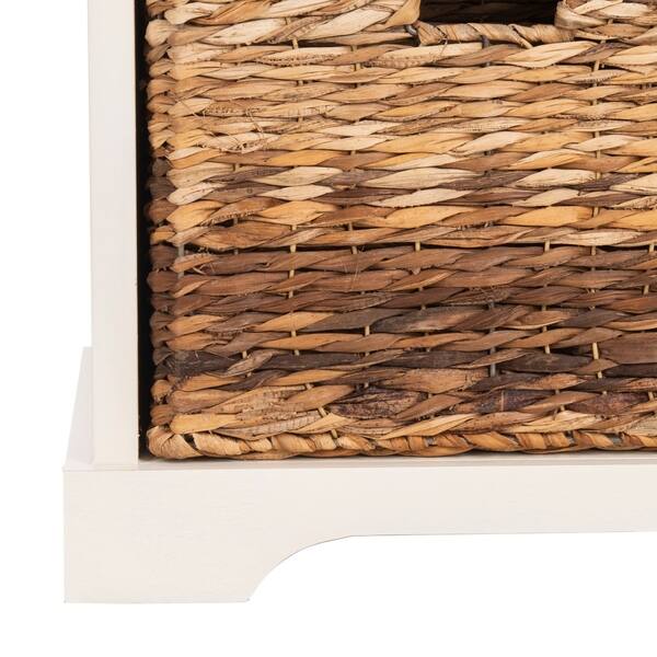 Shop Safavieh Freddy Distressed White Wicker Storage Bench On
