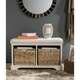 safavieh freddy distressed white wicker storage bench