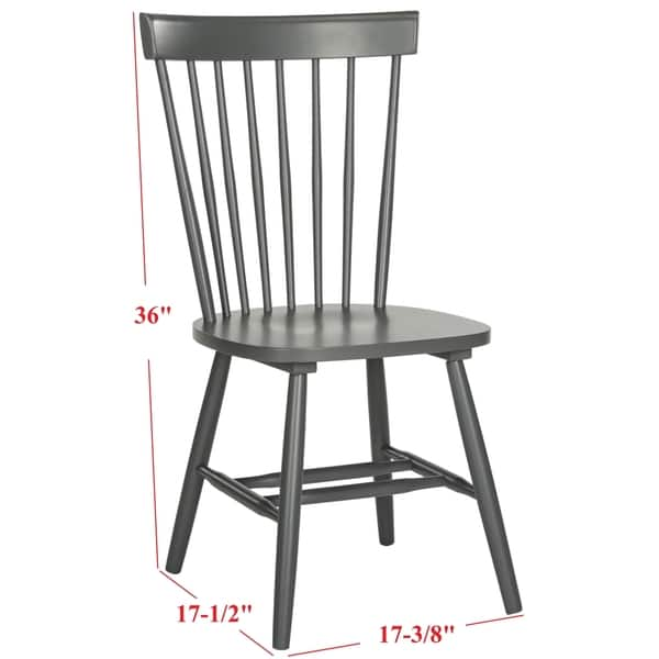 SAFAVIEH Dining Country Parker Charcoal Grey Dining Chairs (Set of 2 ...