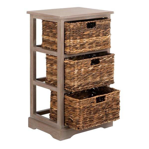 Shop Safavieh Halle Winter Melody 3 Drawer Wicker Basket Storage