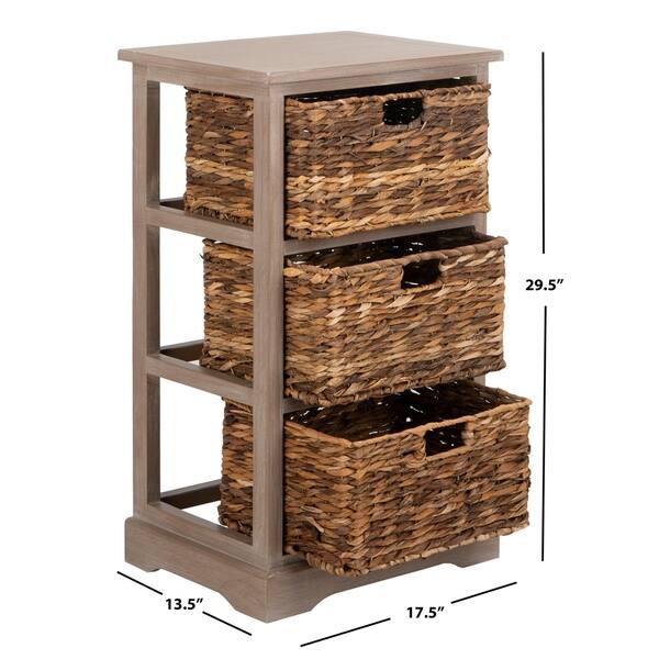 Shop Safavieh Halle Winter Melody 3 Drawer Wicker Basket Storage