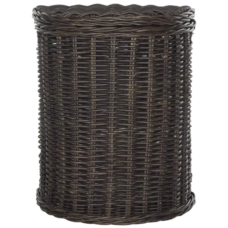 SAFAVIEH Manzu Natural Rattan Brown Storage Hamper with Liners - 20.5" x 15.7" x 24"