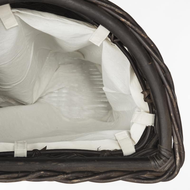 SAFAVIEH Manzu Natural Rattan Brown Storage Hamper with Liners - 20.5" x 15.7" x 24"